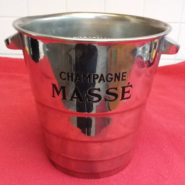 Seau à Champagne Massé Vintage - Métal/plastique Argenté 21cm - Bon état