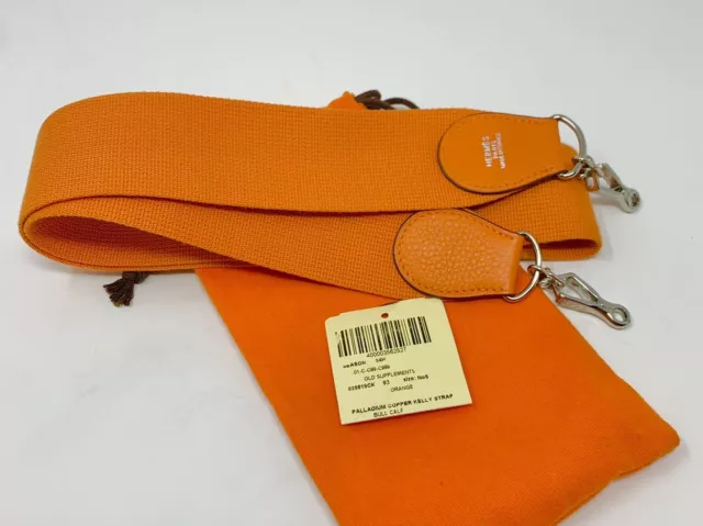 Hermès Sangle 50mm Canvas Bag Strap Rouge Vif Courchevel
