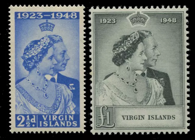 VIRGIN ISLANDS  ROYAL SILVER WEDDING  1949  SG124-125  unmounted mint