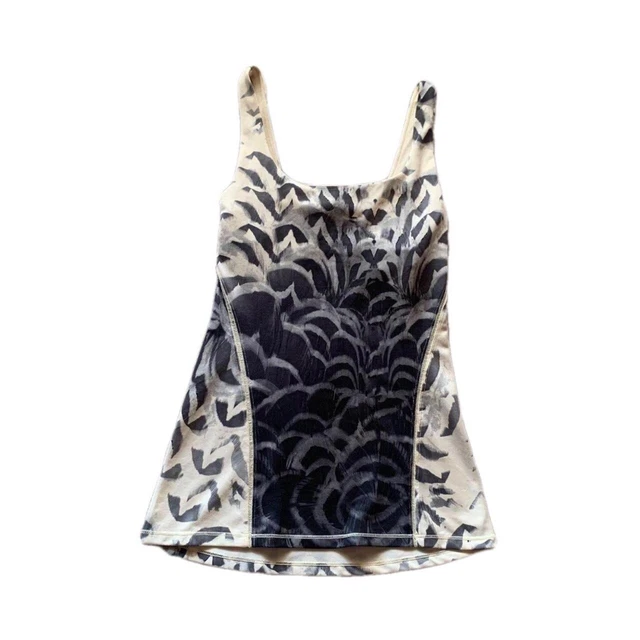 Lululemon Amala Tank Pretty Plume Angel Wing Black Tank Top Size: 2