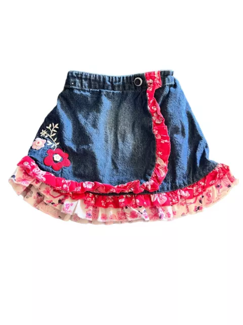 Mini Mode Toddler Girls Denim Skirt Sz 1/2 - 2