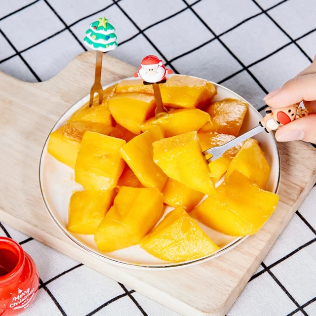 6 piezas/juego de horquillas de frutas a prueba de corrosión soporte de cerámica fácil de limpiar horquillas para elegir alimentos