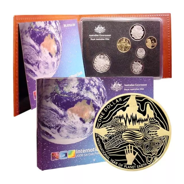 Australia Year of Planet Earth Set 6 Coins 2008 Proof Holder, Wallet & COA