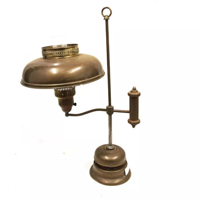 Antique Solid Brass Gas Lamp Converted Electric Lamp Parts Original Bell