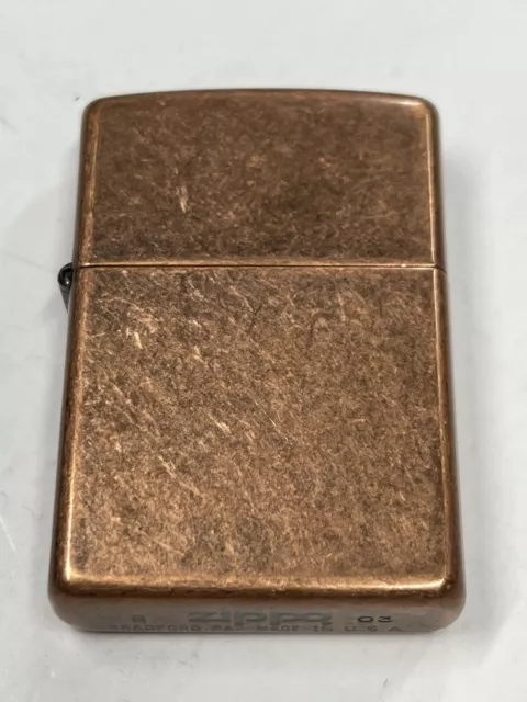 Zippo 2003  Copper Finish Lighter Unfired In Box H459