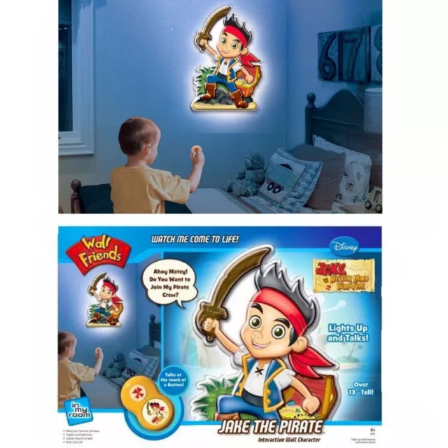 Disney JAKE AND THE NEVERLAND Friend Talking Wall Decal Toy Gift LIGHTS+ SOUNDS