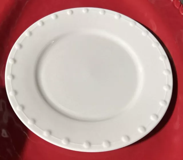 4 Oneida Katherine Salad Lunch Plates Stoneware White 7.5"