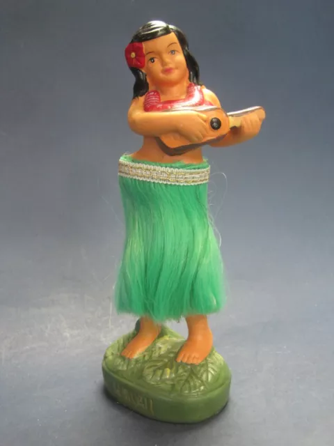 Vintage HAWAII Hula Dancer ~ Grass Skirt Shell Necklace and  Coconut  Bra  DOLL
