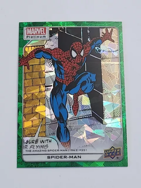 2023 Ud Marvel Platinum Spider-Man Green Crackle 48/99 #153 🔥