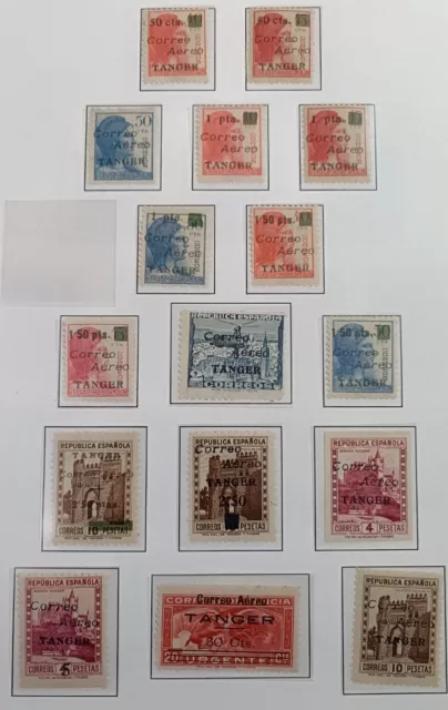 España TANGER edifil # NE10-NE25 ** MNH 1940 NE 22 es el sin dentar MNG