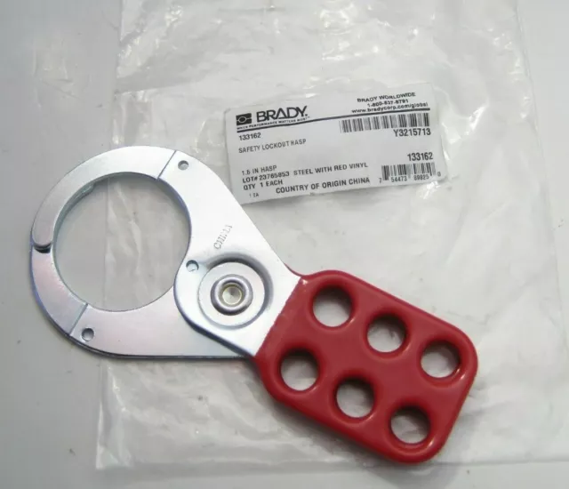 BRADY 133162 Safety Lockout Hasp (Up to 6 Padlocks) 0.4" Max Shackle (Y3215713)