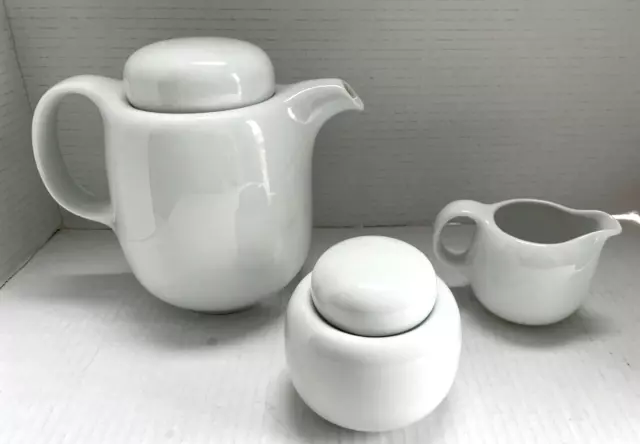 Vintage Hutschenreuther Tavola 1814 Mid Century Modern Teapot Sugar  Creamer Set