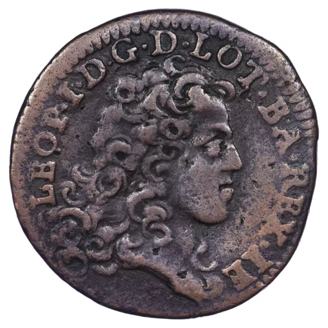 France Duché de Lorraine liard 1708 Léopold I - Cuivre pièce de monnaie féodale