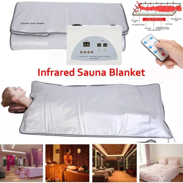 Far Infrared Fir Sauna Blanket Slimming Waterproof Detox Spa Body Shaping Remote