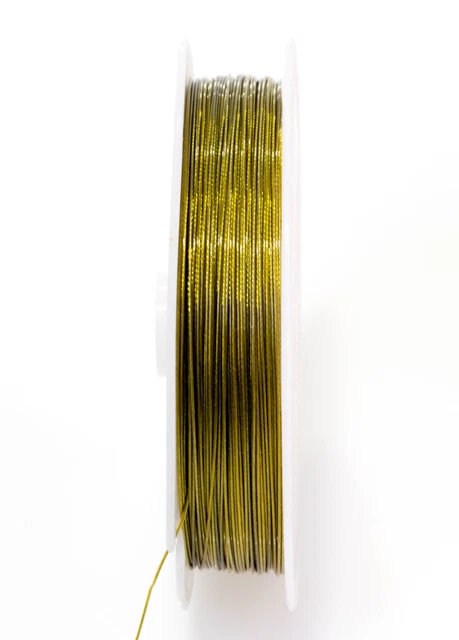 2m - 5m ou 10m Fil Aluminium 0.5mm Couleurs Doré pour bijoux, Tiger Tail