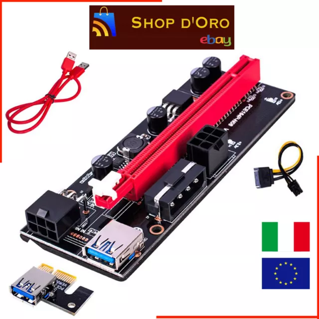 VER009S USB 3.0 PCI-E 1x A 16x Express Riser Scheda Adattatore SATA15Pin 6Pin