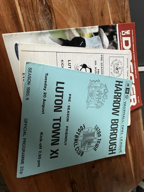 3 X LUTON Town Away Pre-Season Friendly Match Football Programmes From ...