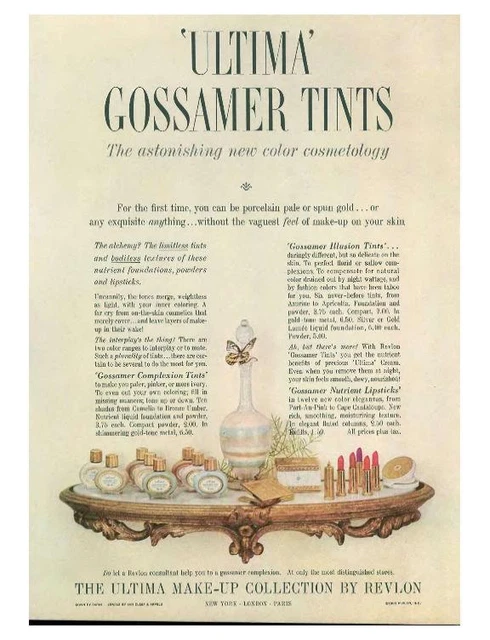 1960 Revlon PRINT AD Ultima Make-Up Cosmetology