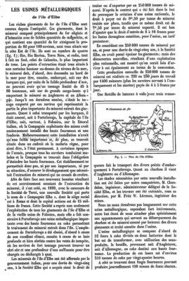 BONNIN 1906 ISOLA D' ELBA ADP PAR R ILE D' ELBE LES USINES METALLURGIQUES 
