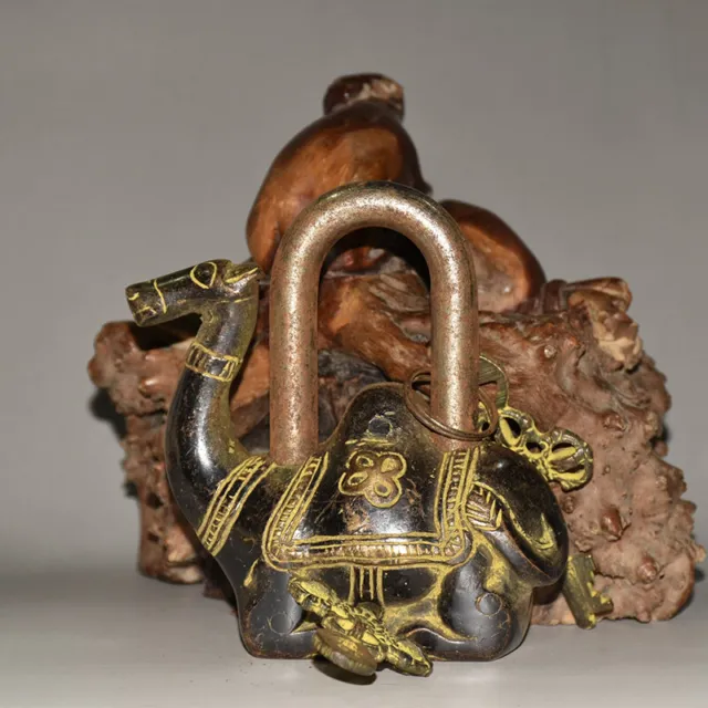 Hot Selling Exquisite Vintage Tibet Pure Cuprum Camel Lock Decorative Pendant 2