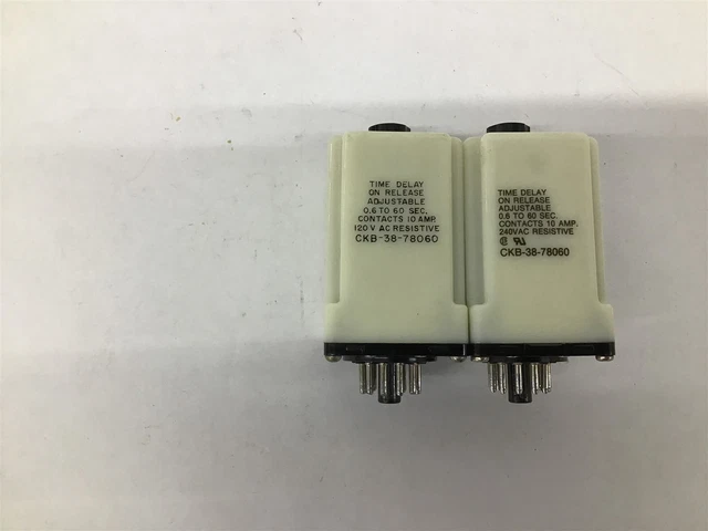 Potter & Brumfield CKB-38-78060 0.6 To 60 Sec. Contacts 10A 120V AC Lot Of 2