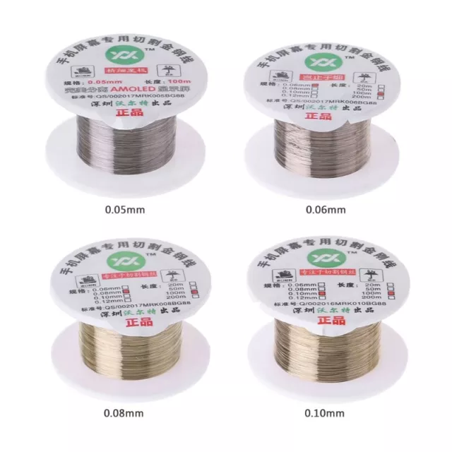 100m Alloy Gold Molybdenum Wire Cutting Line LCD Display Screen Separator Repair