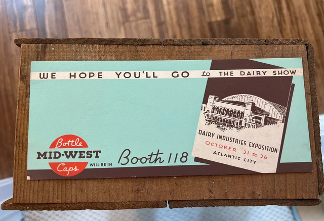 Salesman Sample Blotter Mid West Bottle Caps Dairy Industry Expo - Atlantic City