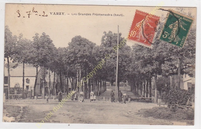 CPA 58210 VARZY Les Grandes Promenade animated edit BARRAT ca1920