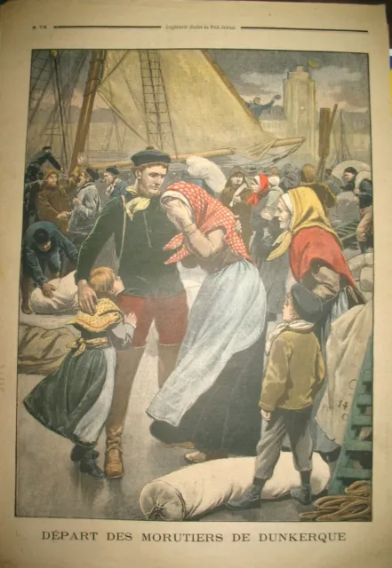 Dunkerque Depart Pecheur Morutier Expo Universelle Espagne Le Petit Journal 1900
