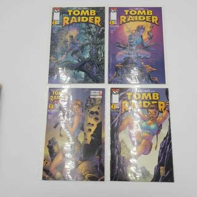 Tomb Raider #1 Lot of 4 Cover Variants 1999 Top Cow/Image Comics Lara Croft