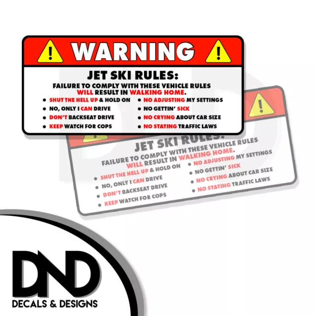 Funny Vehicle Safety Warning Rules Sticker Adhesive Vinyl for Car Truc