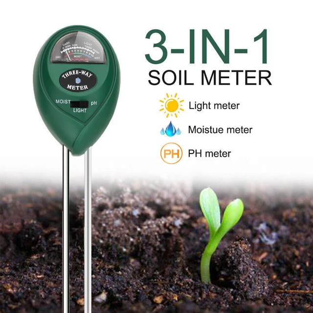 Testeur D'humidité Sol 3 En 1 Jeffergarden - Humidité, PH, Lumière - Sans Pile - 36cm - Jardinage Intérieur/extérieur