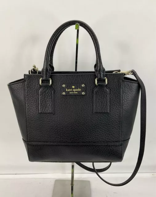 Kate Spade Black Pebbled Leather Bay Street Small Camryn Satchel