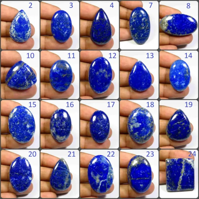 Natural Blue Lapis Lazuli Cabochon Smooth Polished Loose Gemstone For DIY LP-D