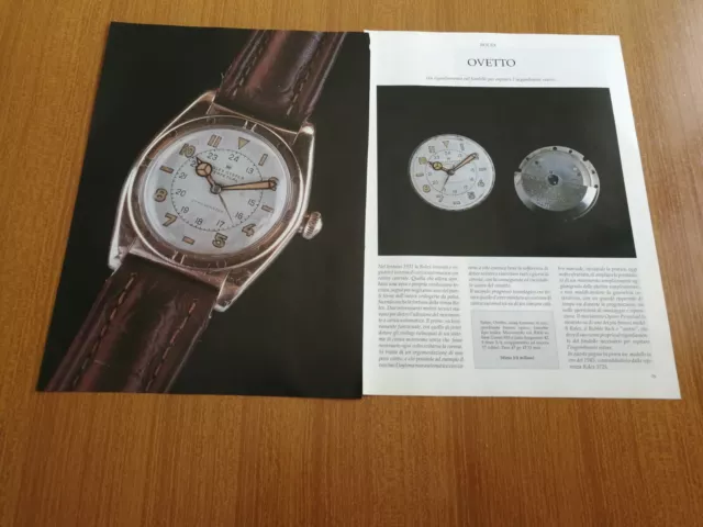 Rolex Ovetto Chronometer Caratteristiche Orologio Watch Vintage Articolo