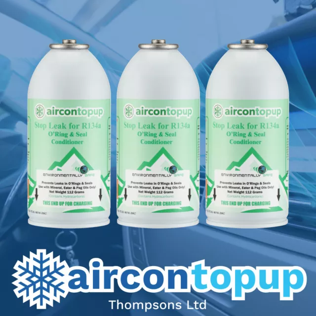 Car AC Aircon Air Con Air Conditioning Leak Stopper Leak Sealer 3x Gas Can Pack