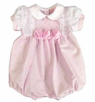 Baby Girl Short Summer Rompers Pink Spanish Style Lace Playsuit Girls 0-9 Months