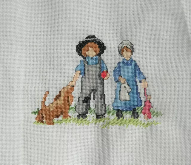 Amish Life - Friends & Fun Completed Cross Stitch Picture (Am4)