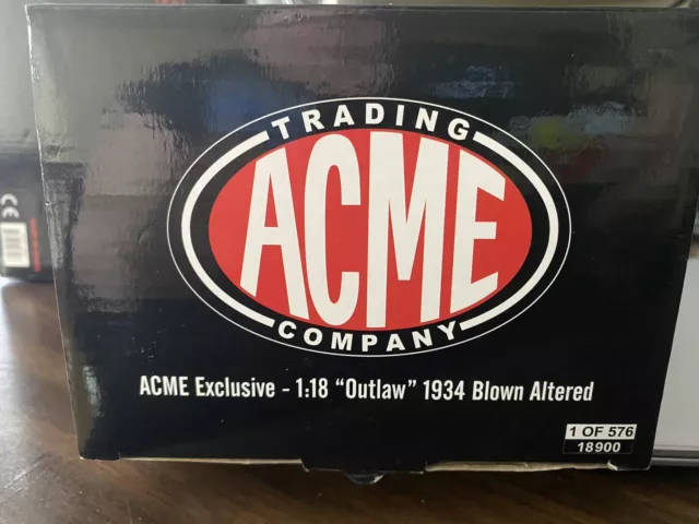 Acme Exclusive Gloss Black 1/18 Diecast “Outlaw” 1934 Blown Altered 1 of 576…