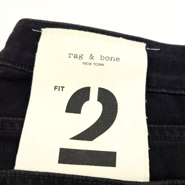 $250 Rag & Bone Fit 2 Jax Slim Fit Jeans Mens Size 30 Solid Black 3