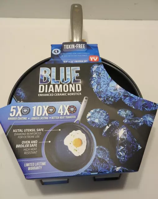 Blue Diamond Cookware Diamond Infused Ceramic Nonstick 24 & 28 cm Frying Pan Ski