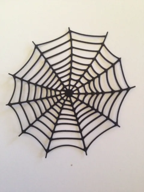 Spider Web Die Cut Embellishments 5 pieces black card stock 3-3/4”x 3-1/2”