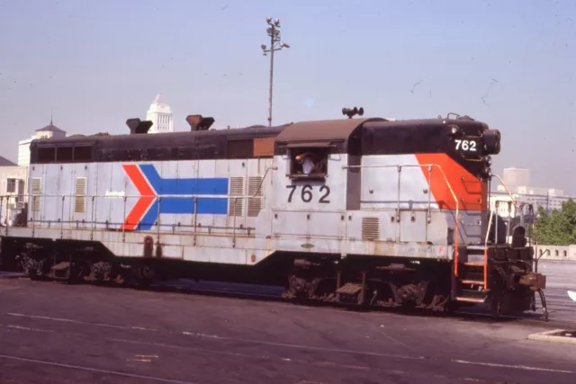 ORIGINAL 1980 RAILROAD SLIDE AMTRAK 762 Los Angeles CALIFORNIA ex Wabash EMD GP7