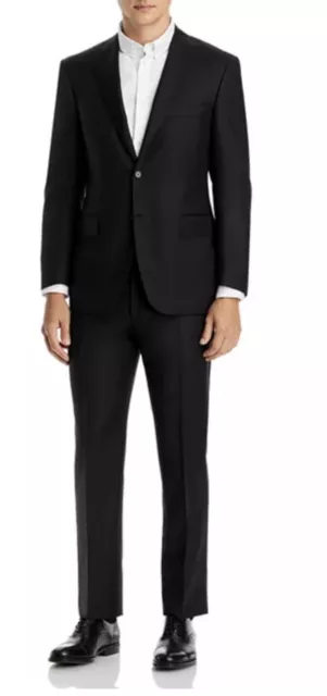 Canali Siena 2 Piece Wool Suit Black Sz 48 IT / 38R US Brand New $1,995 Italy