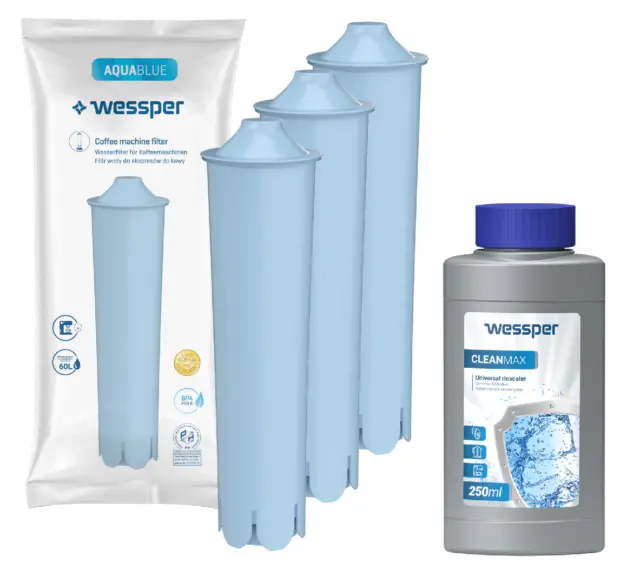 3x filtres à eau compatible avec la série Jura ENA Impressa et détartrant 250ml