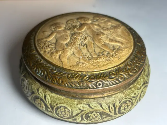 Vintage Dini E Cellai Angel Relief Trinket Box