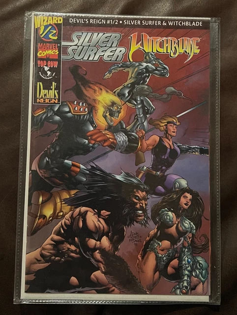 WIZARD/TOP COW, MARVEL, DEVIL'S REIGN 1/2, Silver Surfer, Witchblade, NM, w/COA