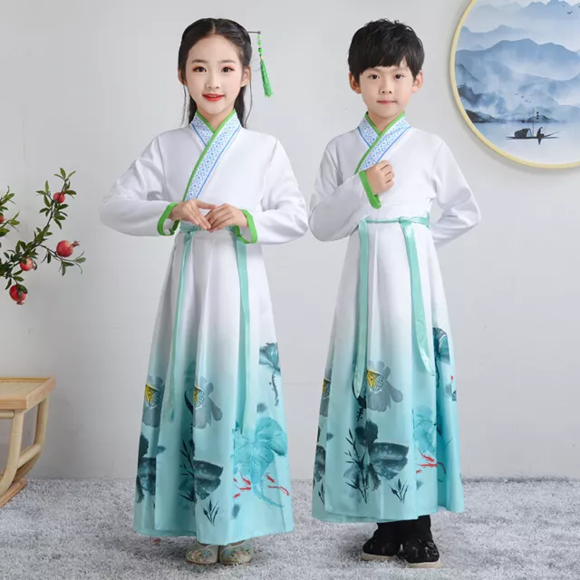 Bambino Tradizionale Cinese Uniforme Hanfu Ttang Abito Antico Palco Costume
