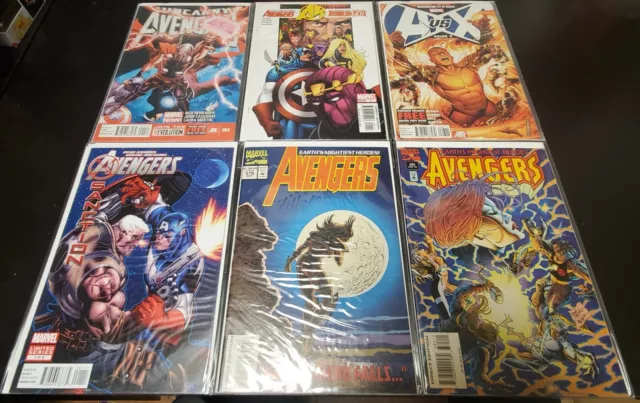 6Pc Avengers Lot (8.0) Uncanny Avengers Avengers Vs X-Men!! 2004