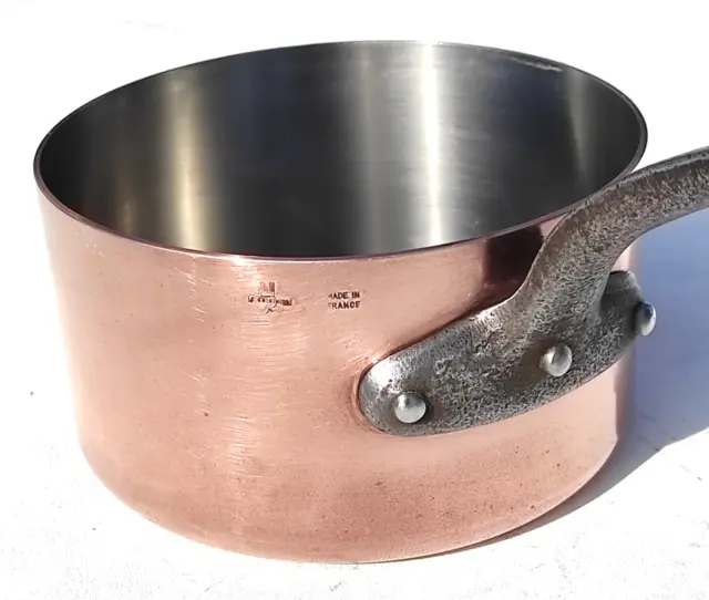 Vintage 7.9in French Copper Saucepan Le Cuisinier France Inox Lining 2.5mm 5.5lb